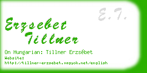 erzsebet tillner business card
